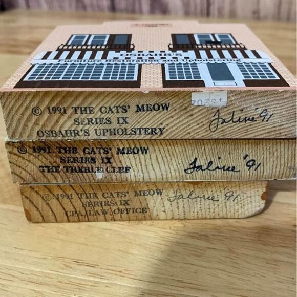 Set of 3 Cats Meow 1991 Series IX Figures - Picture 6 of 7